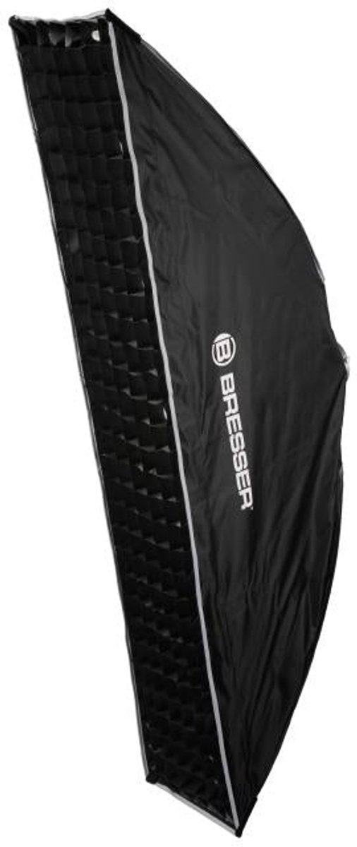 Bresser Softbox - Quicklock - 35x160cm - Zwart - Bowens Speedring - Grid - 2 Diffuus doeken - Draagtas