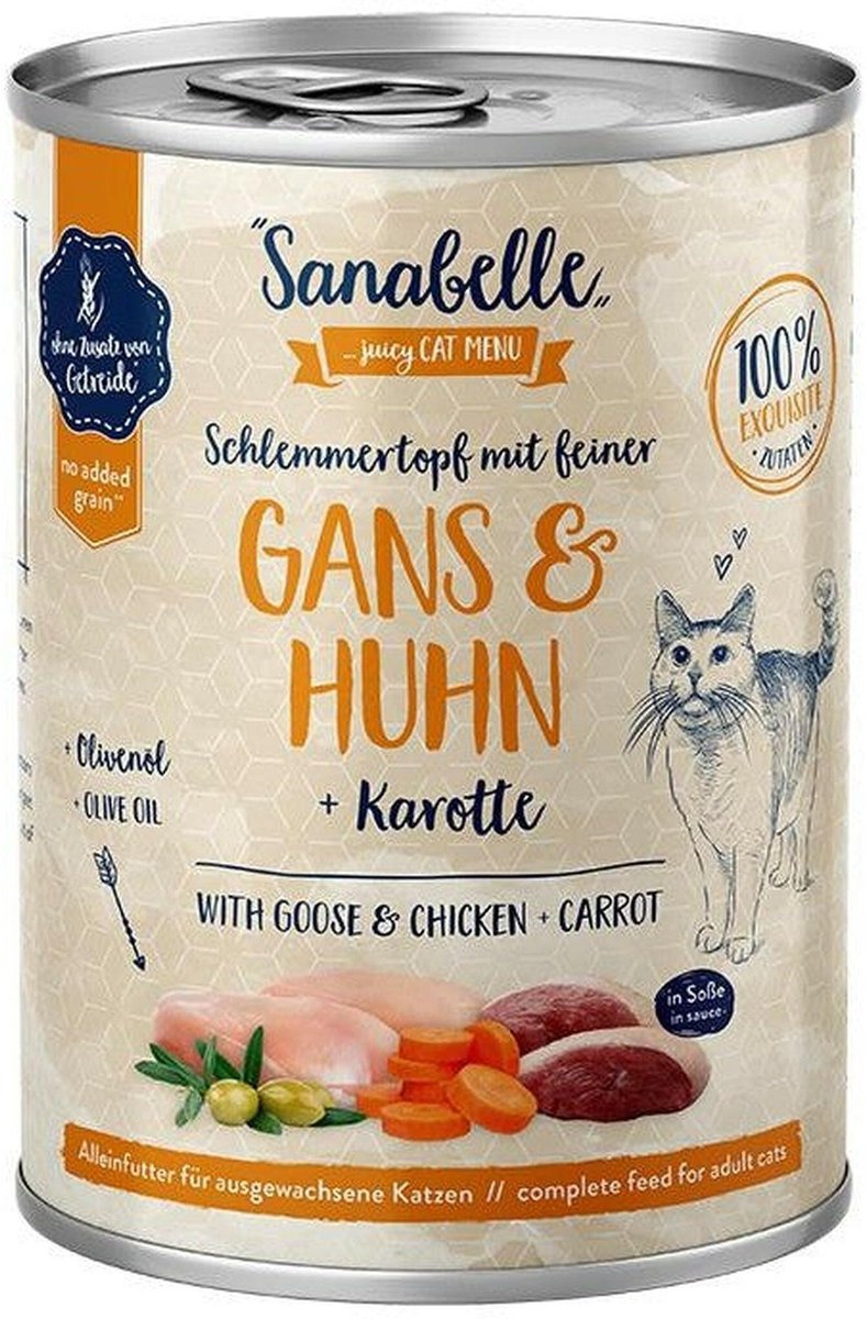 Sanabelle Sanabelle natvoer 6x380g - Gans & Kip