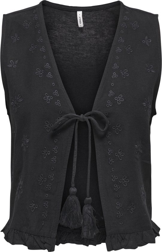 Gilet Only Onljakiri en lin S/L Emb Vest Ptm 15346503 Noir Femme Taille - M
