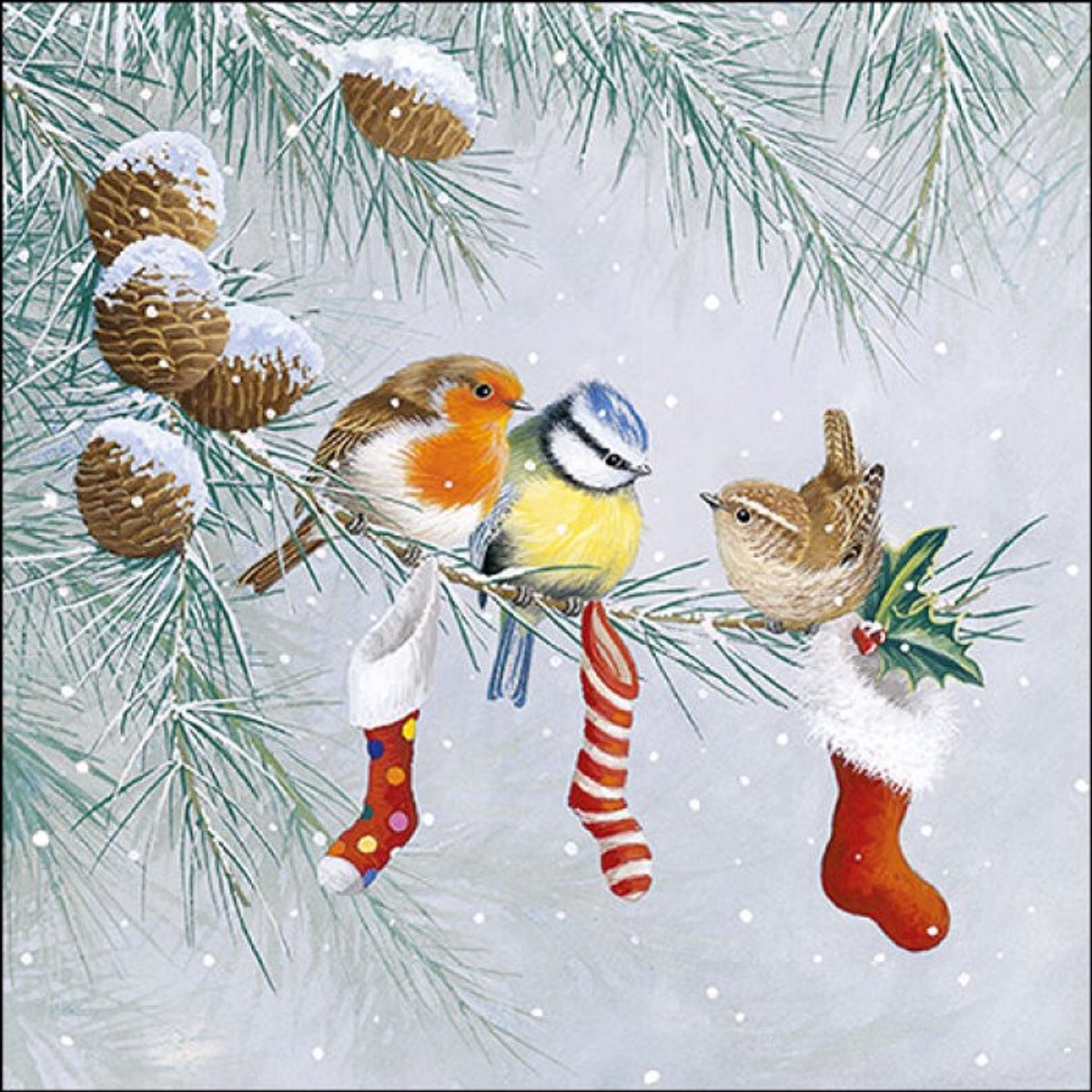 papieren lunch servetten - Christmas Socks