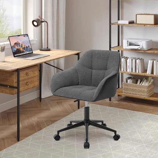 FurnitureR Bureaustoel bureaustoel in hoogte verstelbare draaibare stoffen zitting ergonomische werkstoel zonder armleuning, lichtroze