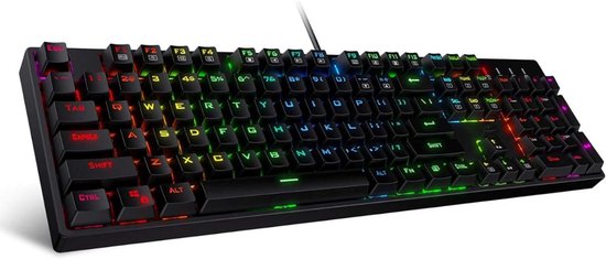 Gaming Keyboard Met Verlichting - Mechanisch Gaming Toetsenbord - Multimedia Toetsen - Qwertz/Qwerty - RGB Verlichting - Led Verlichting - Ergonomische Toetsenbord