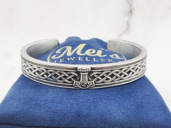 Dreamtimes Viking Keltische knoop kruis manchetknopen roestvrij staal Viking Manchetknopen Ierse sieraden Vaderdag Geschenken voor Mannen Bruiloft Bruidegom Geschenken, Medium, Roestvrij staal