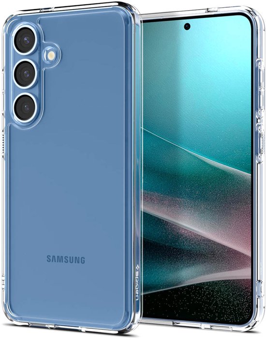 Samsung Galaxy S25 hoesje transparant – Spigen Ultra Hybrid beschermcase met shockproof TPU en krasbestendig kunststof