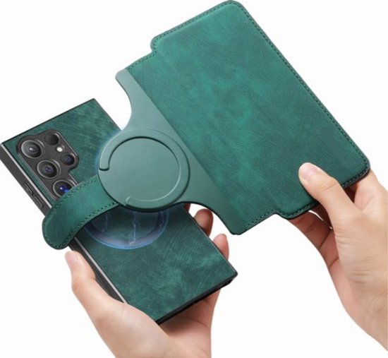 Étui en cuir à rabat avec porte-cartes détachable 2 en 1, adapté à Samsung Galaxy S24 Ultra - Housse de protection avec poche pour cartes | Étui pour téléphone | Étui portefeuille