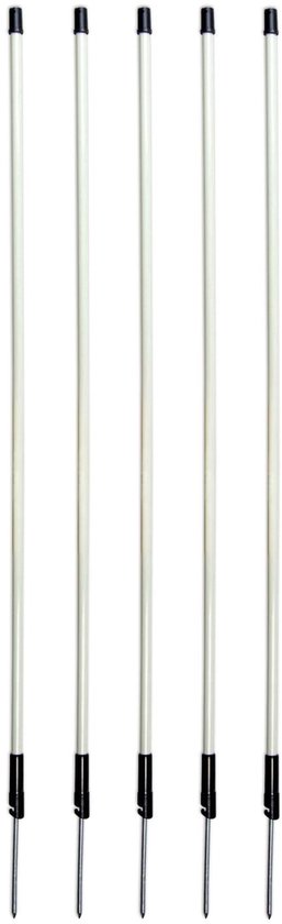 Horizont - Piquet de pâturage - 90 cm - Wit - 5 pièces - Plastique - Piquet à piquer - Point unique - Piquet de clôture de rechange - Pour fil ou ruban électrique