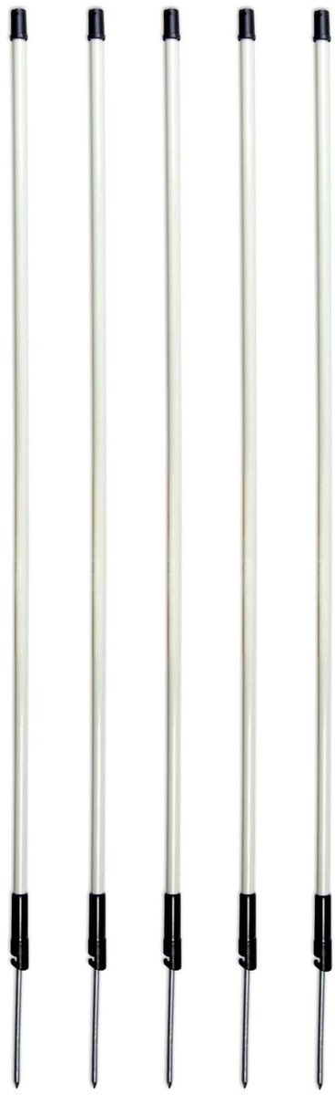 Horizont - Weidepaal - 90cm - Wit -5stk - Kunststof - Prikpaal - Enkele punt - Voor schrikdraad of lint