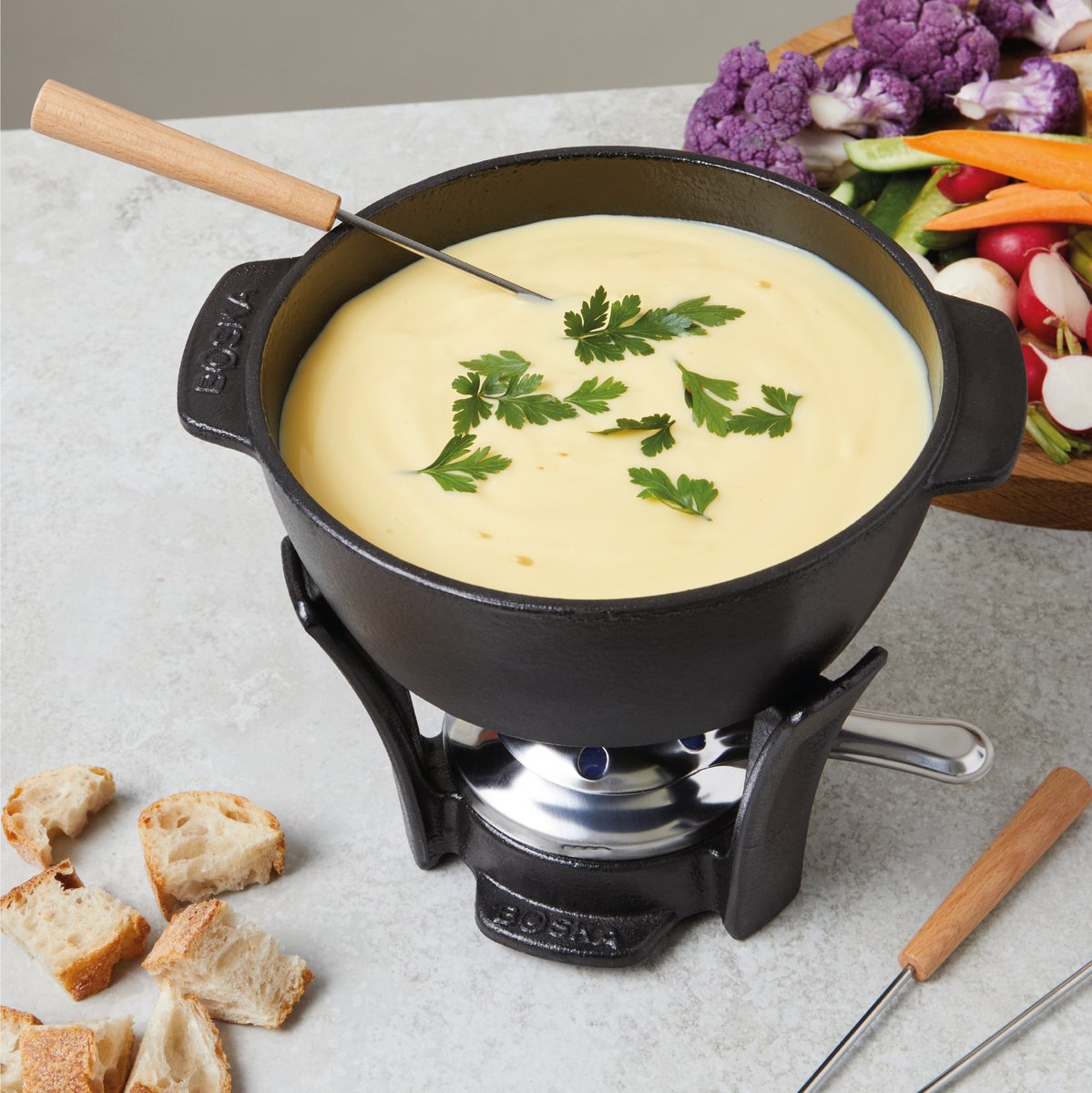 BOSKA Fondueset Party Pro - Kaasfondue - Fonduepannen - Gietijzer - 1,1 L – foto 5