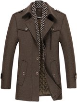 ALLTHEMEN Heren Parka Wollen Jassen - Korte Warme Winterjas- L