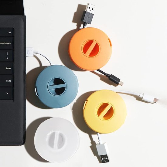 Lot de 4 enrouleurs de câble, portables, extensibles, pour câbles USB, organiseurs de câbles de charge, enrouleurs de câbles, câbles USB flexibles, Attache-câbles pour écouteurs, organiseurs vides pour câbles de téléphone.