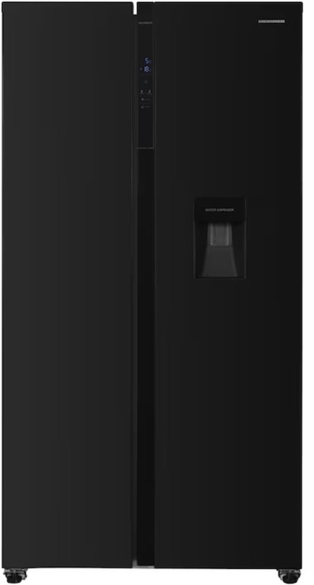 Heinner Amerikaanse Koelkast met Waterdispenser - Full No Frost - 439 Liter - 39 dB - LED Touch Display - Eco Stand - 5 Jaar Garantie - Zwart