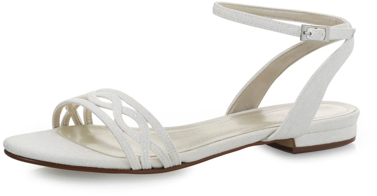 Rainbow Club sandaaltjes valt klein off white glitter trouwschoenen