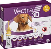 VECTRA 3D Hond - 1.5 tot 4 kg - Anti Teken- en Vlooiendruppels hond - 3 pipetten