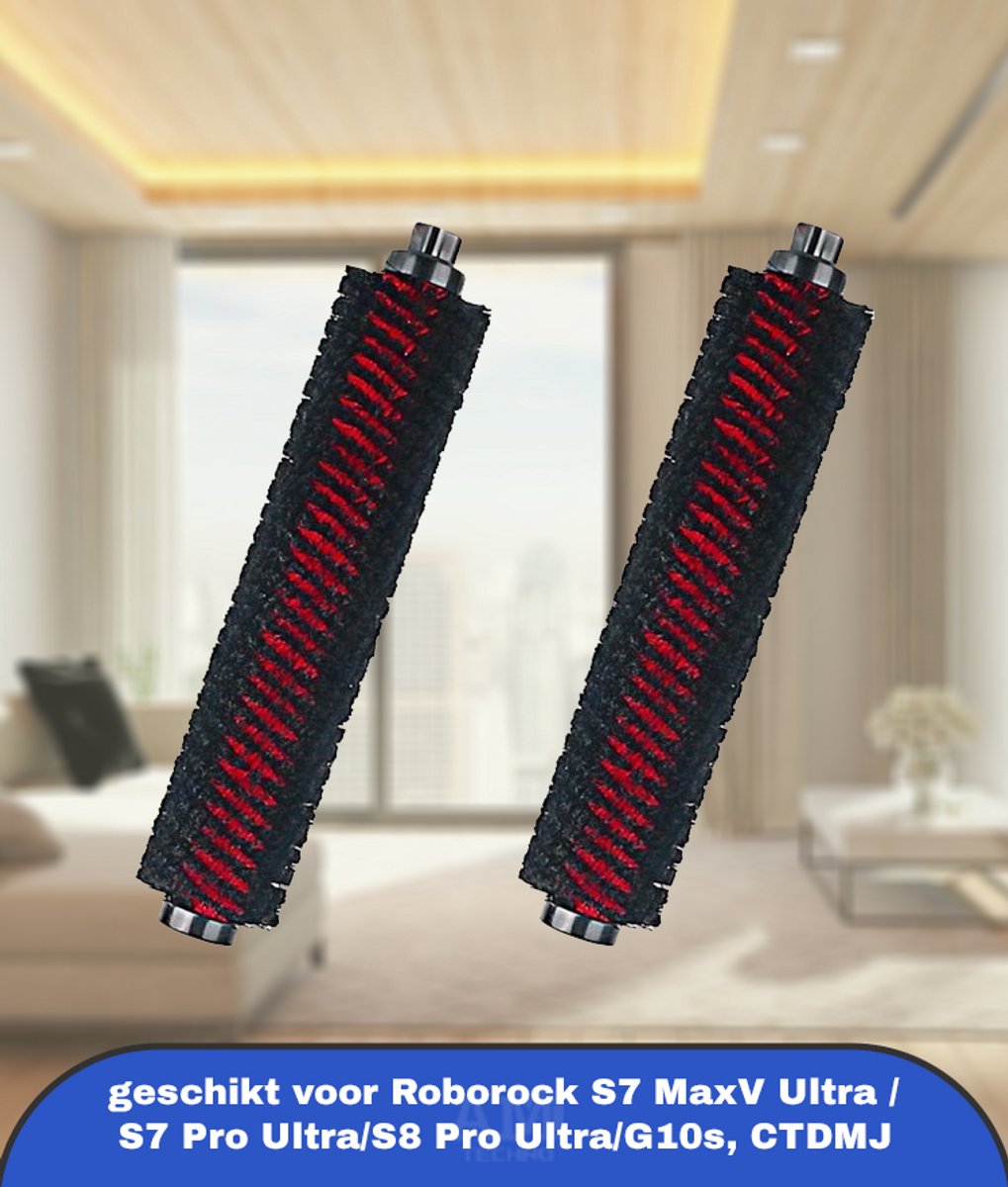 2 stuks reinigingsborstels geschikt voor Roborock S7 MaxV Ultra / S7 Pro Ultra/S8 Pro Ultra/G10s, CTDMJ rolborstel, onderhoudsborstel, afneembare accessoires voor hogedruk-reinigingsrollerborstels