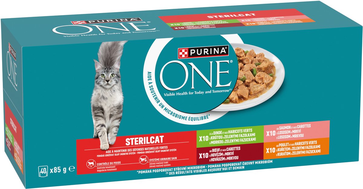 40x85g PURINA ONE Sterilcat Mix (4 soorten) natvoer voor katten