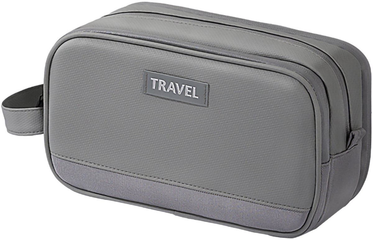 Rainbecom - Toilettassen - Drievoudige Grote Capaciteit Toilettas - Grijs - 30x14.5x17.5 cm - Travel Organizer - Make up tas - Reis toilettas - Opbergtas - Draagbare Lichtgewicht Waterafstotend - Travel Make Up Organizer - Reizen Vakantie - Toiletzak