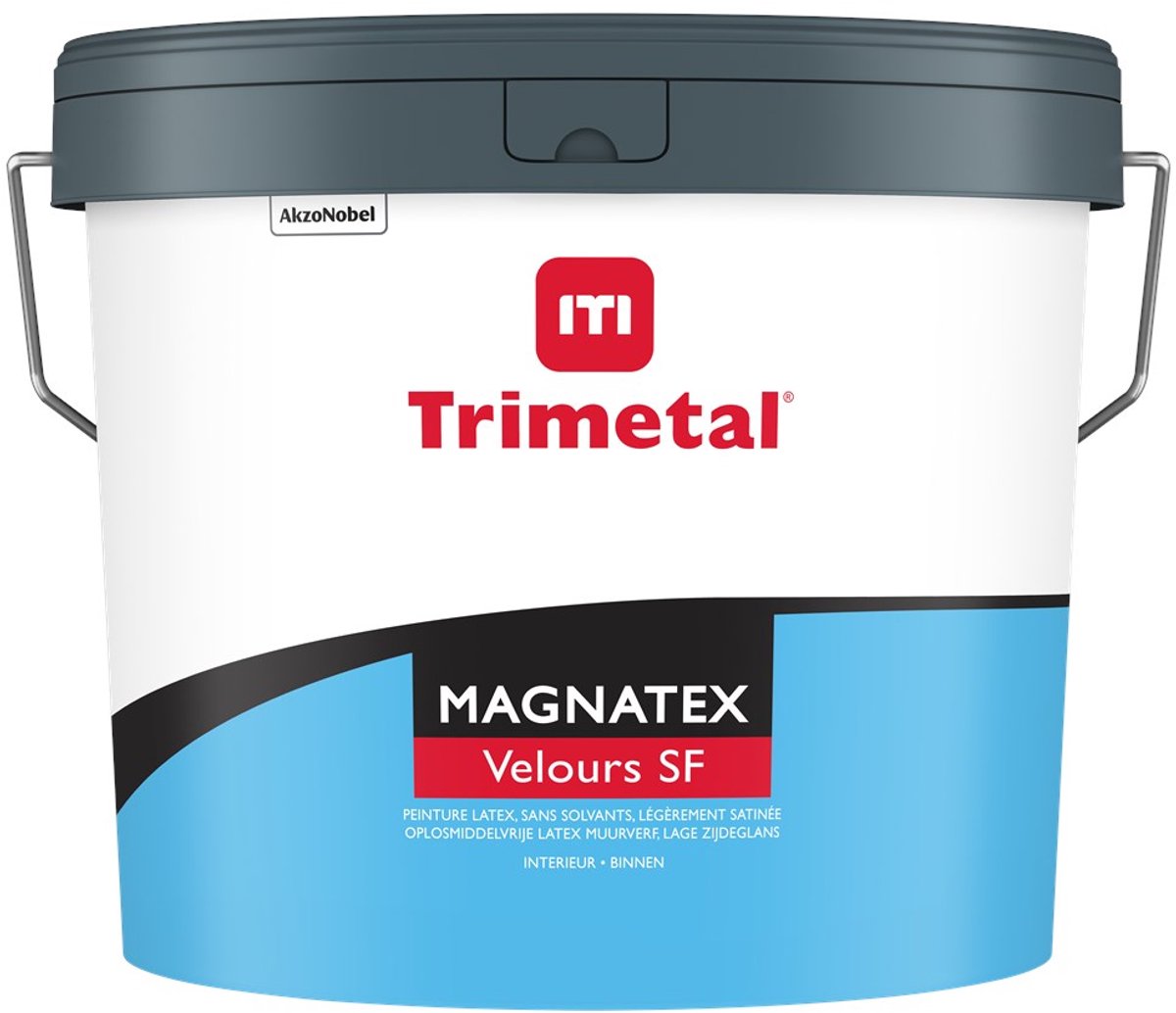 Trimetal Magnatex Velours SF - Watergedragen lage zijdeglans ( soft ) muurverf voor binnen - Kleur RAL 9001 Cremewit - 10 L