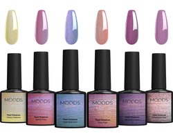 Moods Gellac 6-delige Set - Gellak Starterspakket - Gel Nagellak - 8ML - Pearl Essence - Gellac - Nagels - Chique Kleuren - HEMA- & TPO-vrij
