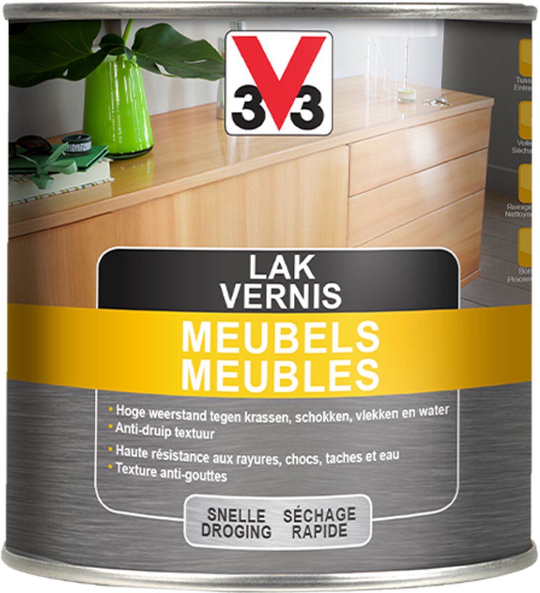 V33 Meubelvernis - Kleurloos - 2,5 l - Hoogglans - 12 m²/l