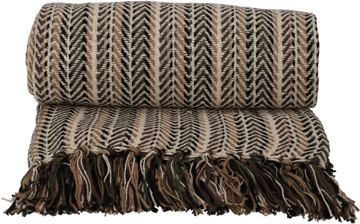 JENS Living Recycled Cotton Plaid Pip Naturel