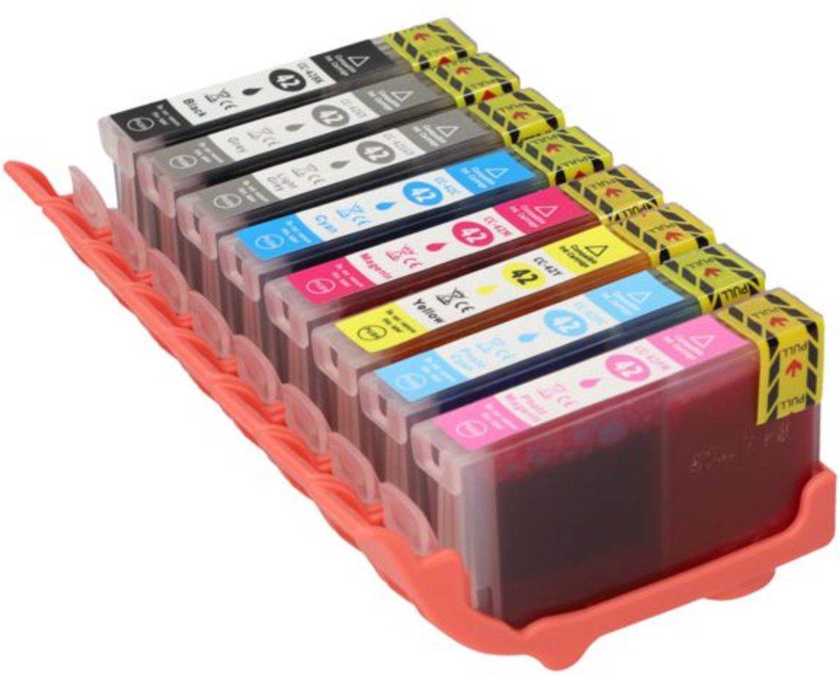 PrintAbout huismerk Inktcartridge CLI-42BK/C/M/Y/PC/PM/GY/LGY 8-kleuren Multipack geschikt voor Canon