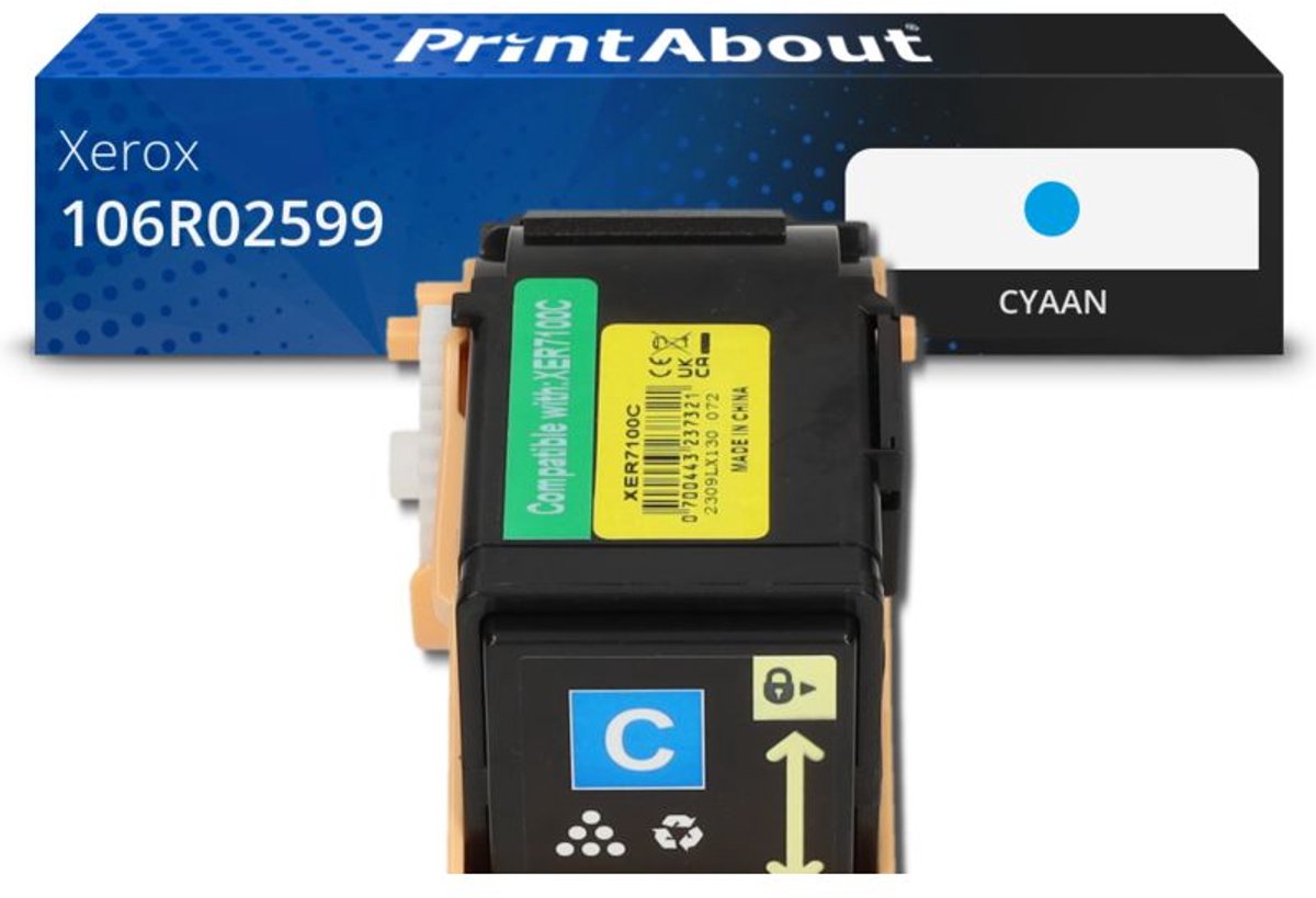 PrintAbout Huismerk Xerox 106R02599 Toner Cyaan