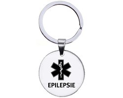 Sleutelhanger | Rond | RVS | Zilver | Epilepsie