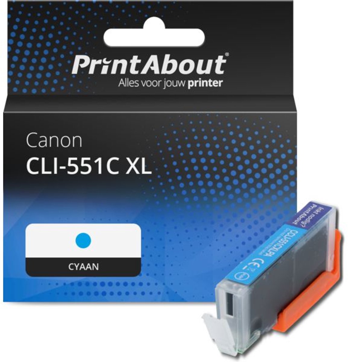 PrintAbout huismerk Inktcartridge CLI-551C XL Cyaan Hoge capaciteit geschikt voor Canon