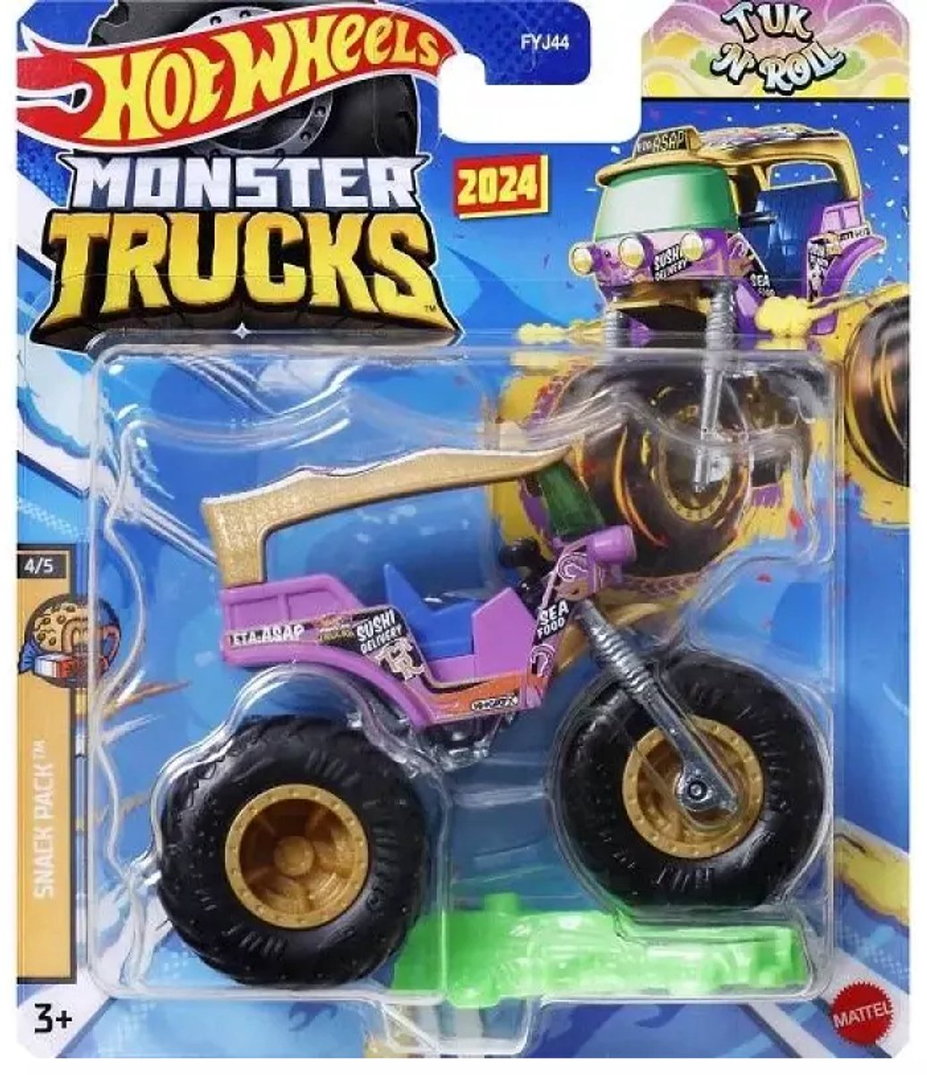 Bol.com Hot Wheels Monster Jam truck Trike Tuk 'n Roll - monstertruck 9 cm schaal 1:64 aanbieding