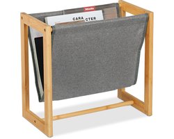 lectuurbak - 37 x 39,5 x 21 cm - bamboe - stof - staande kra