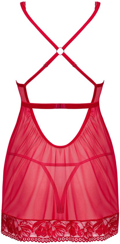 Babydoll Sexy et String - Rouge