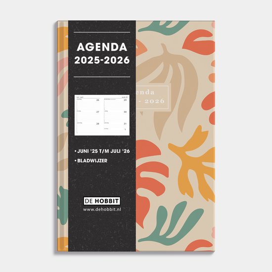 Hobbit - Schoolagenda 2025-2026 - 1 week op 2 pagina's - Harde kaft - A5 (14 x 20,5 cm) - Vintage