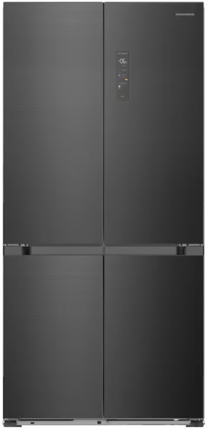Heinner HSBS-HM505MDSINFDXE++ Multi-deurs koelkast 505L No Frost Invertercompressor Slot-In LED display Antraciet