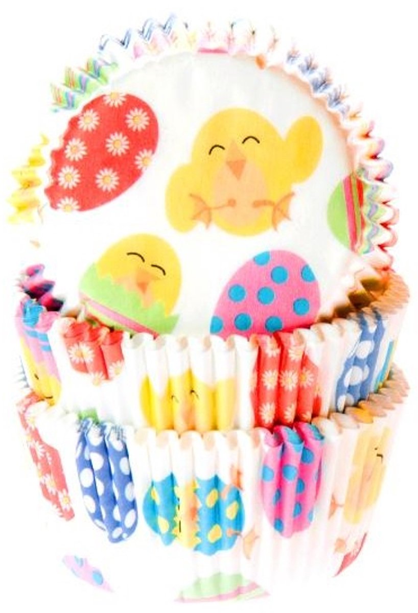House of Marie Cupcake Vormpjes - Paaskuiken - pk/50 - Baking Cups voor Muffins en Cupcakes