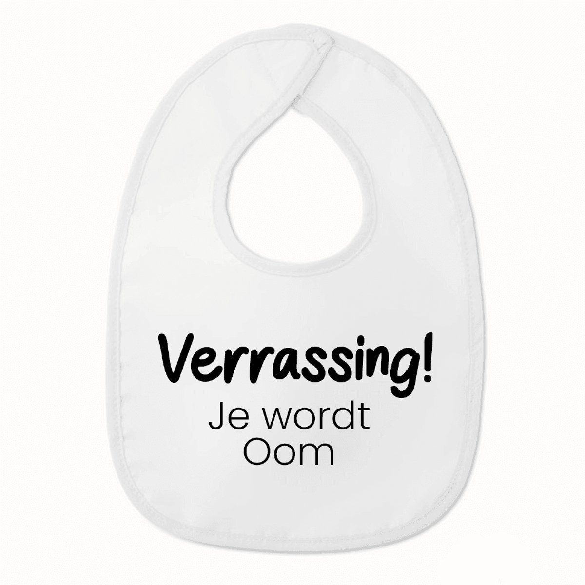 Goedkoopste Slabbetje met tekst - Verrassing, je wordt oom - Zwangerschaps aankondiging - Wit/zwart | 100 katoen - Incl. hoogwaardige Klittenband sluiting - Kraamcadeau - Babyshower - Slabber | Incl. 2 jaar garantie