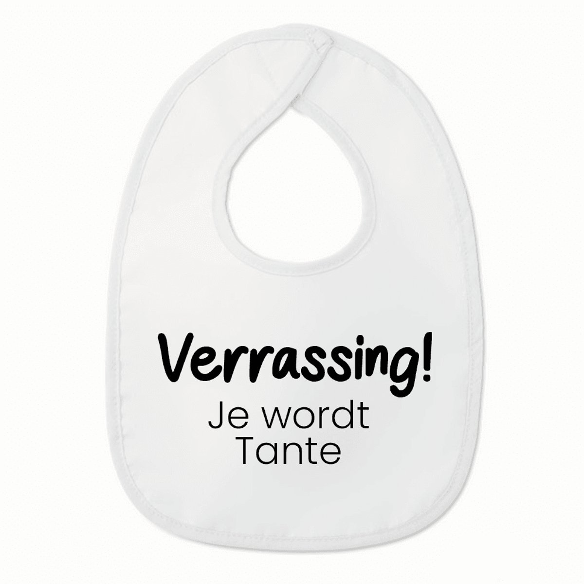 Goedkoopste Slabbetje met tekst - Verrassing, je wordt tante - Zwangerschaps aankondiging - Wit/zwart | 100 katoen - Incl. hoogwaardige Klittenband sluiting - Kraamcadeau - Babyshower - Slabber | Incl. 2 jaar garantie