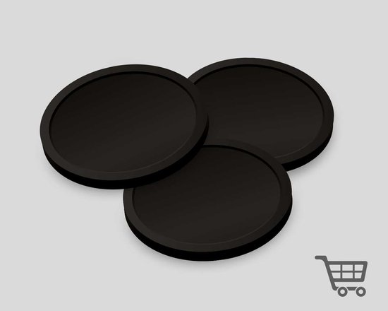 Blanco Winkelwagenmunten 23mm / Betaalmunten (per 250 stuks) - ZWART