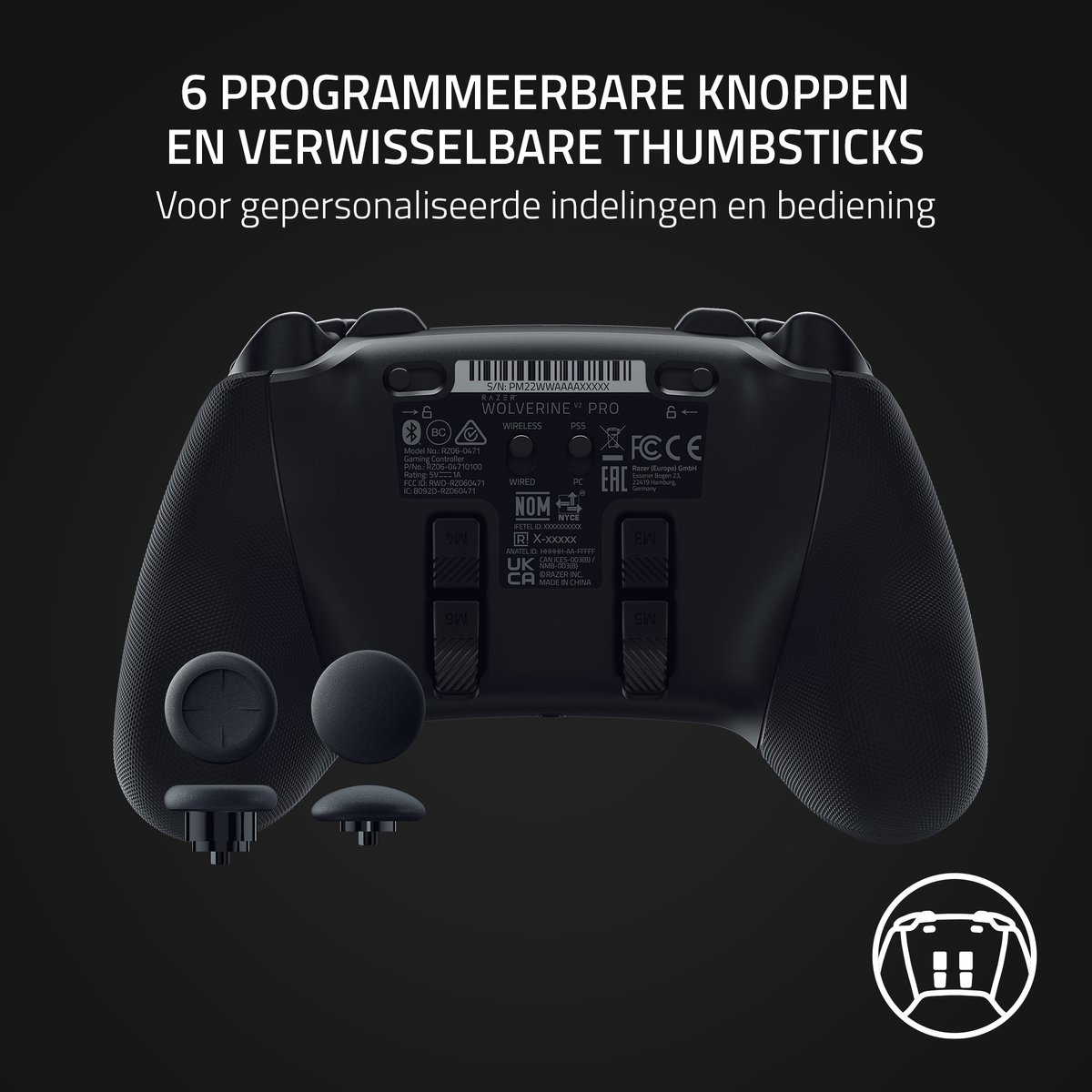 Razer Wolverine V2 Pro - Draadloze Gaming Controller - PlayStation Licensed - PS5 & PC - Zwart – foto 5