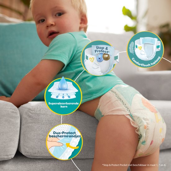 Pampers Baby-Dry Maat 4, 204 Luiers, 9kg-14kg
