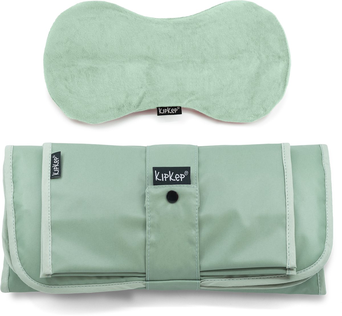 Package deal: Woller warmtekussen + Napper verschoonmatje en luieretuitje - Pale green - Groen - verzorging - buikkrampen