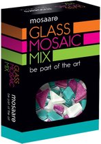 Mosaaro Mozaiek Materialenset Mix: Wit, Turquoise, Glitter Paars MA5004