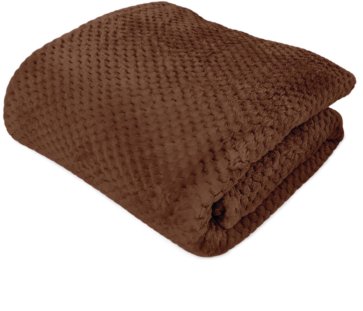 Jacquard Microvezel Deken AMORRO – 150x200 cm – Melkchocolade – Zacht & Lichtgewicht – Plaid voor Bank & Bed – 240 g/m²