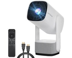 Lumistar® Ultra Mini Beamer - Alles-in-één Smart TV Projector - 2025 model - Android 11.0 - WiFi 6 & Bluetooth 5.2 - 4k Beeldkwaliteit - Beamer - Inclusief Hdmi kabel - Home Cinema - 600 ANSI Lumen - Wit Image