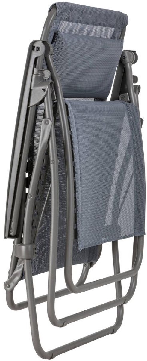 Lafuma - Zen Edition - Zero-Gravity relaxstoel - 3 GRATIS accessoires - Inklapbaar - Verstelbaar - Texplast - Grijs/blauw Silex van Lafuma. — afbeelding 4