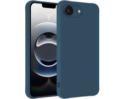 Hoesje - Geschikt voor Apple iPhone 16e / 17e - Sterk & Shockproof - Siliconen Case - Hoes Cover - Telefoonhoes - Donkerblauw