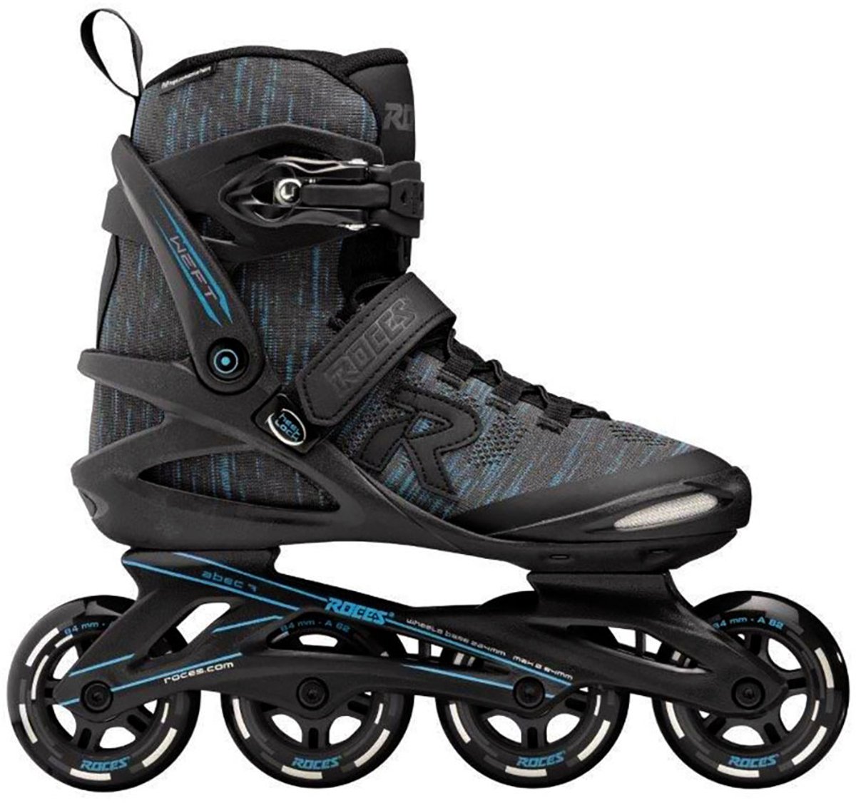 Roces – Weft Thread 84 Skeelers – Volwassenen – Zwart/blauw – 43 Roces – Weft Thread 84 Skeelers – Volwassenen – Zwart/blauw – 43