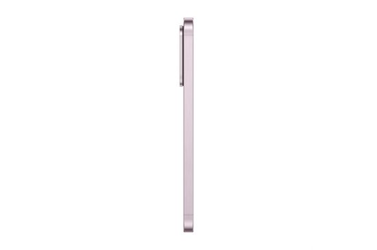 Zijaanzicht van een lichtroze Samsung Galaxy A56 5G.