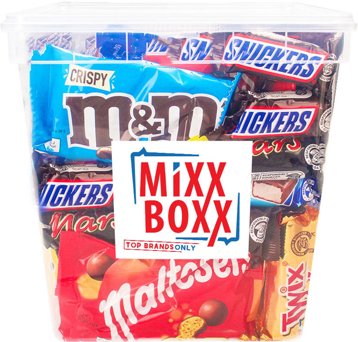 Mars Super Party box met chocolade - Mars, Snickers, Twix, Milky Way, Maltesers & M&M's - chocolademix - feestbox - 1500g