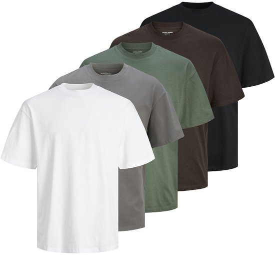 Lot de 5 t-shirts à col rond pour homme Jack & Jones JJHUGO Multicolore - Taille S