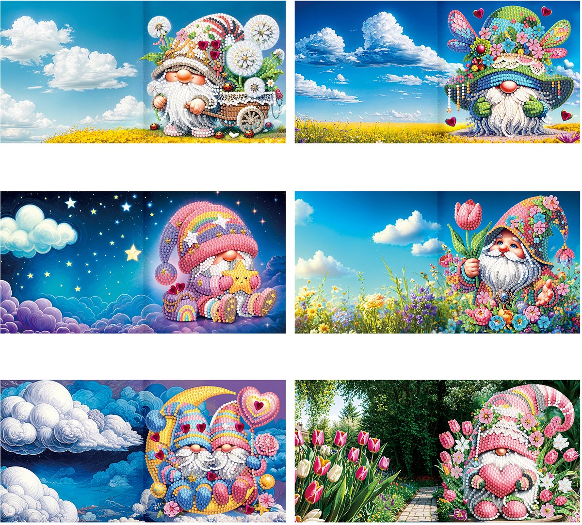 Kaarten - 72 - Gnooms - Diamond painting - compleet pakket - Diamond painting by Wietske